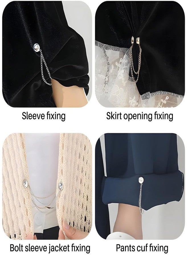 BlingNook Multi-Function Magtic Clothing Clips, 8 Packs Strongest Strength Buttons Clips with Chain Multi-Purpose Magnec Pinless Brooch for Women Clothes Hijab Pins Decorate(8Pcs) - Image 5